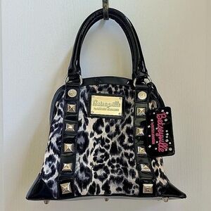 Betseyville By Betsey Johnson Black and White Leopard Print Handbag